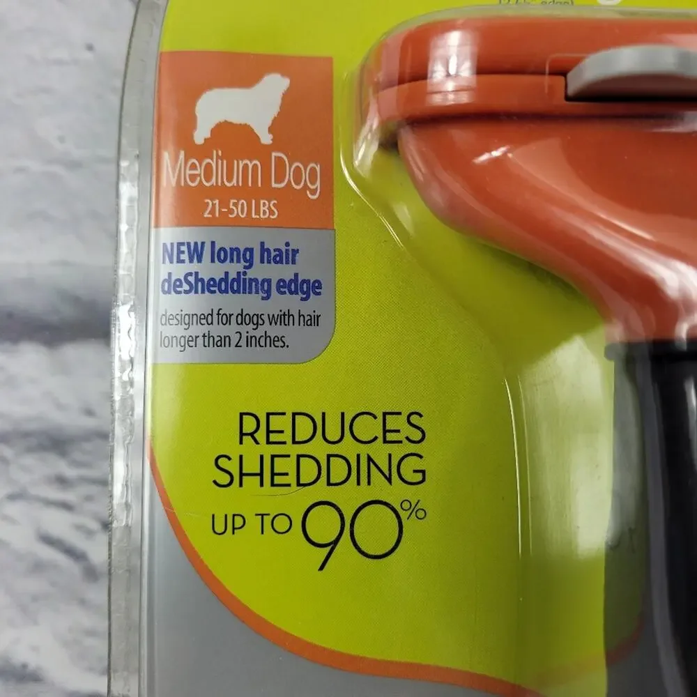 FURminator Long Hair Deshedding Tool for Medium Dogs